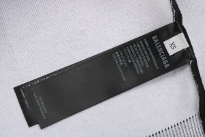 Balenciaga Hand-Logo 3B Sleeve Knit Sweater White Wash label