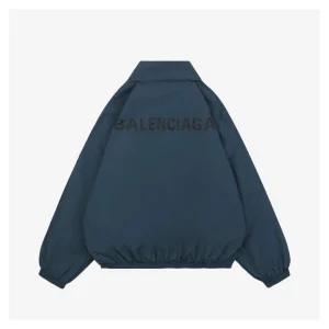Balenciaga High-Low Hem Stand Collar Jacket Back view