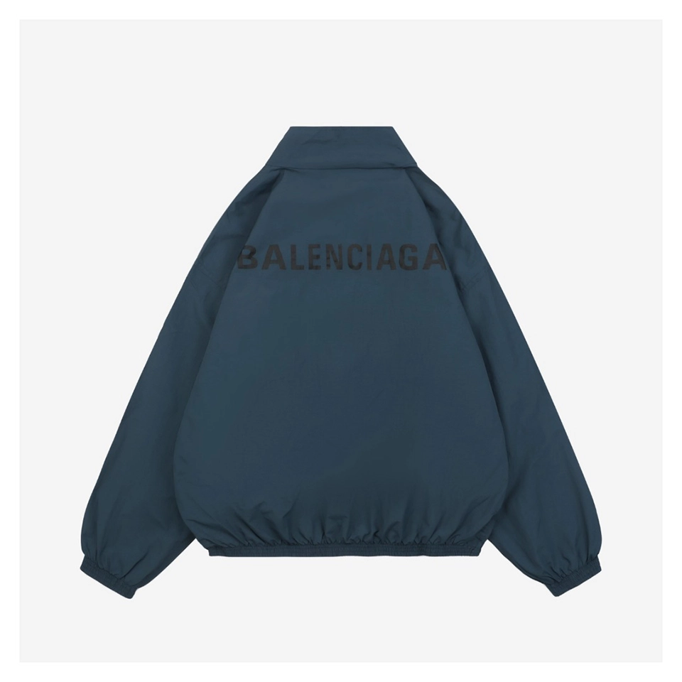 Balenciaga High-Low Hem Stand Collar Jacket Back view