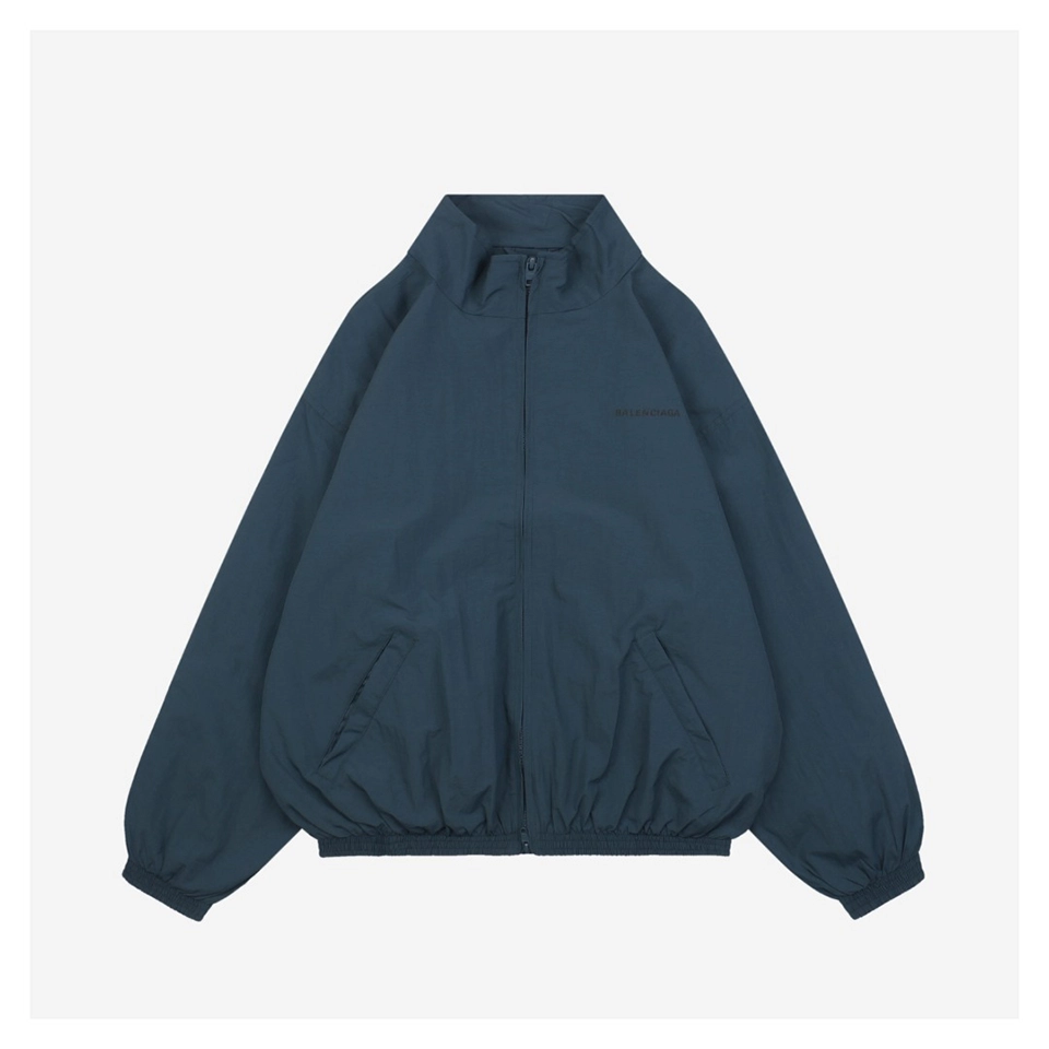 Balenciaga High-Low Hem Stand Collar Jacket