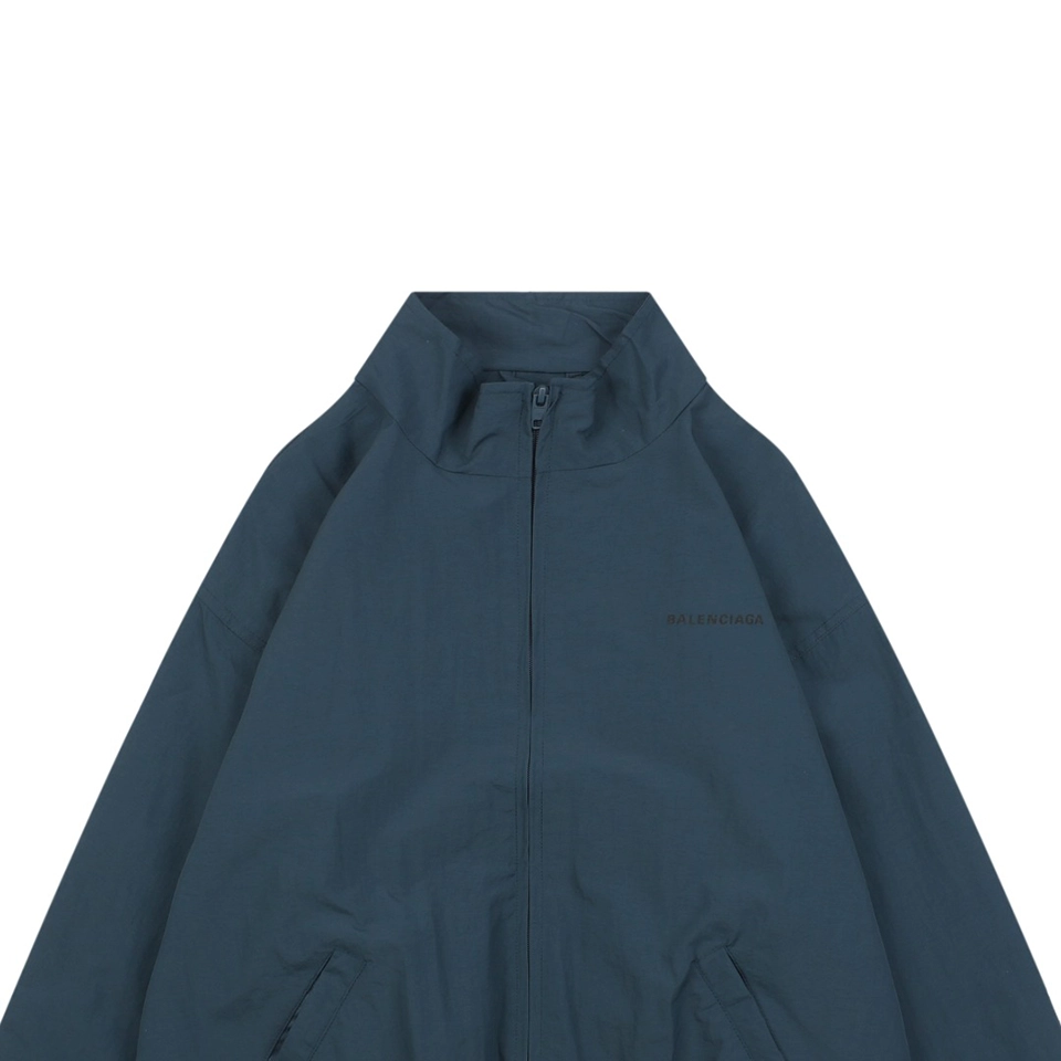 Balenciaga High-Low Hem Stand Collar Jacket