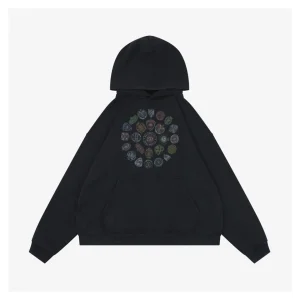 Balenciaga Multi-Badge Graphic Print Oversized Hoodie