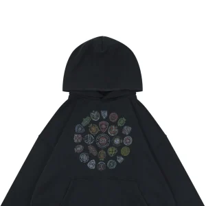 Balenciaga Multi-Badge Graphic Print Oversized Hoodie