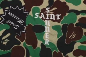 Bape × Saint Michael Co-Branded Tape Camo Jacket Brand
