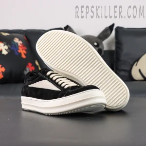 Outsole view of DRKSHDW Hollywood Vintage Low “Black Milk” showing ribbed traction pattern and embossed branding.