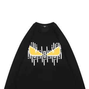 F Monster Eyes Graphic Sweatshirt Black