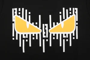 F Monster Eyes Graphic Sweatshirt Black Front Print