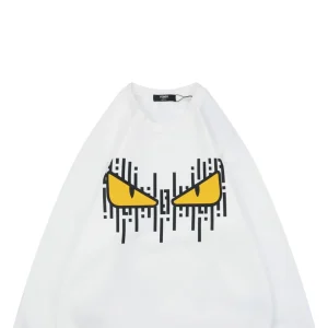 F Monster Eyes Graphic Sweatshirt White