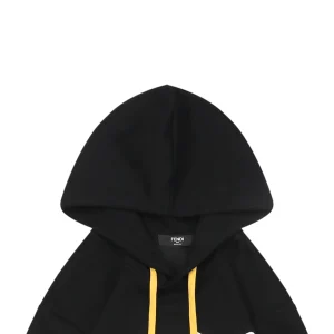 F Multicolor Monster Eyes Flocked Logo Hoodie Black