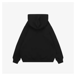 F Multicolor Monster Eyes Flocked Logo Hoodie Black Back view