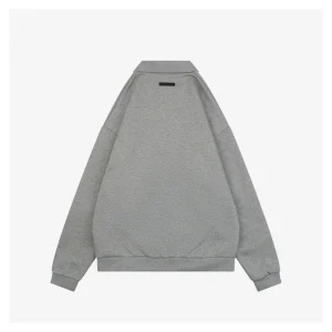 Fear of God Essentials Arc Logo Polo Sweatshirt Grey Back view