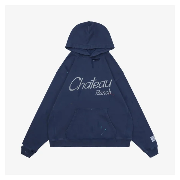 Gallery Dept Chateau Ranch Distressed Hoodie Blue Front view