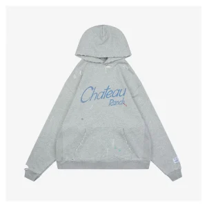 Gallery Dept Chateau Ranch Distressed Hoodie Grey Front view