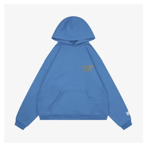 Gallery Dept Royal Blue Logo Print Hoodie Front view
