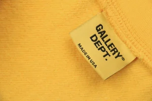 Gallery Dept Yellow Lettering Printed Hoodie Brand label