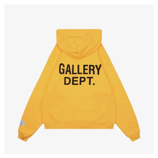 Gallery Dept Yellow Lettering Printed Hoodie Back view