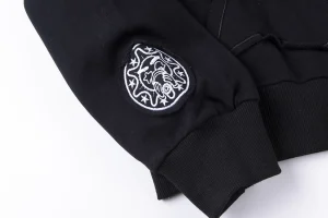 Glo Gang Black Rhinestone Spiked Full Zip Hoodie5