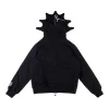 Glo Gang Black Rhinestone Spiked Full Zip Hoodie