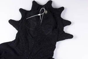 Glo Gang Black Rhinestone Spiked Full Zip Hoodie9
