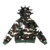 Glo Gang Camo Face Mask Spiked Zip-Up Hoodie