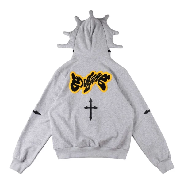 Glo Gang “The Glory” Spiked Mask Full Zip Hoodie Back view