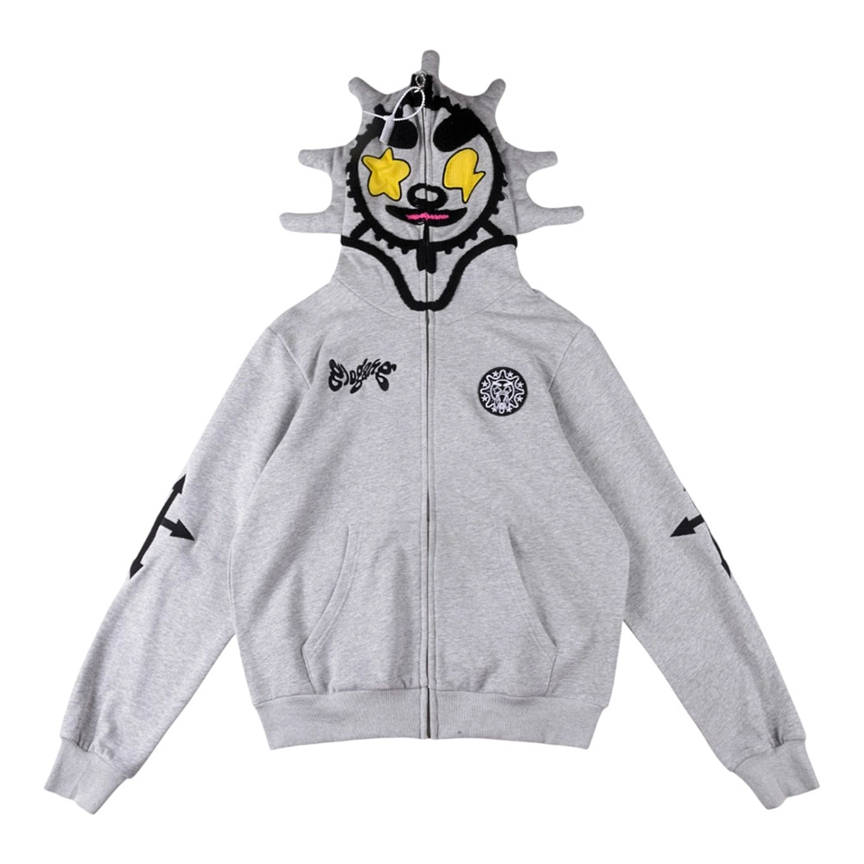 Glo Gang “The Glory” Spiked Mask Full Zip Hoodie Front view