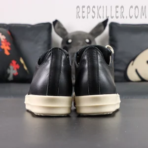 Rear view of Hollywood Low “Black Milk” showing clean heel structure and tonal stitching details.