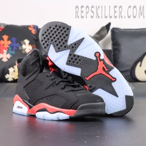 Air Jordan 6 Retro ‘Infrared’ 2019 — Outsole detail showing translucent icy sole with red Jumpman logo.