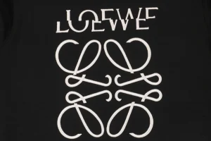 L Anagram Offset Embroidery Crewneck Sweatshirt Black Front Brand Print