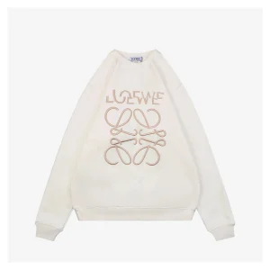 L Anagram Offset Embroidery Crewneck Sweatshirt White Front view