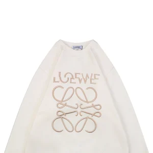 L Anagram Offset Embroidery Crewneck Sweatshirt White