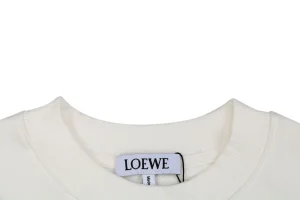 L Anagram Offset Embroidery Crewneck Sweatshirt White Collar