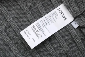 L Cable-Knit Wool Blend Leather Patch Sweater Wash label