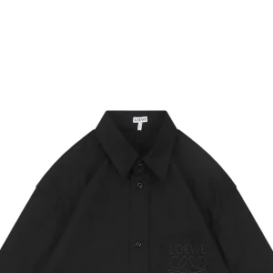 L Embroidered Anagram Logo Pocket Shirt Black