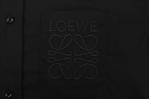 L Embroidered Anagram Logo Pocket Shirt Black Brand