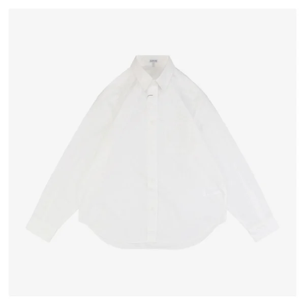 L Embroidered Anagram Logo Pocket Shirt White Front view