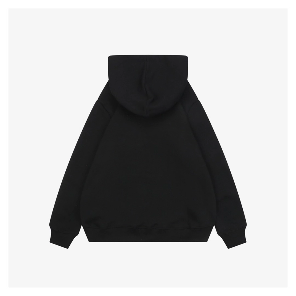 L Guinea Pig Puzzle Logo Embroidered Hoodie Black Back view