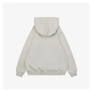 L Guinea Pig Puzzle Logo Embroidered Hoodie Beige Back view