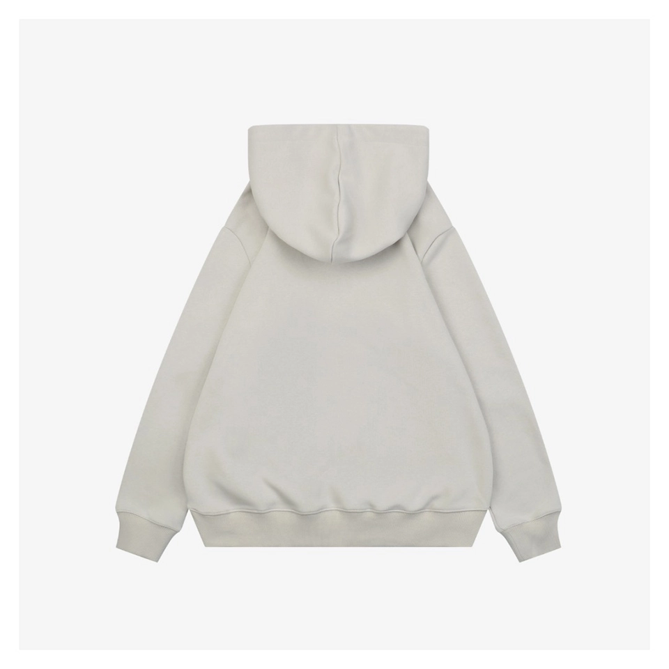 L Guinea Pig Puzzle Logo Embroidered Hoodie Beige Back view