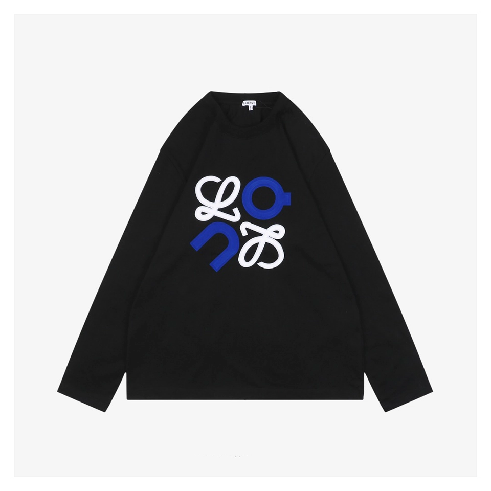 L ON Logo Embossed Shirt Black