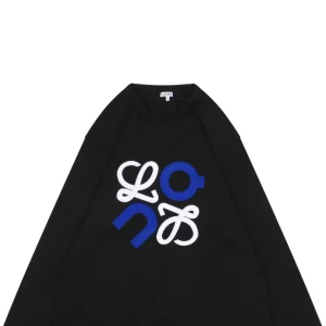 L ON Logo Embossed Shirt Black