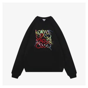 L Rope Logo Embroidered Sweatshirt Black Front view