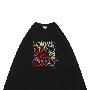L Rope Logo Embroidered Sweatshirt Black