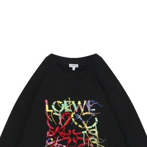 L Rope Logo Embroidered Sweatshirt Black