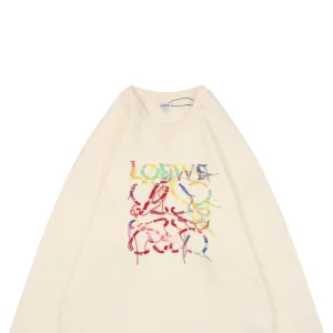 L Rope Logo Embroidered Sweatshirt Beige