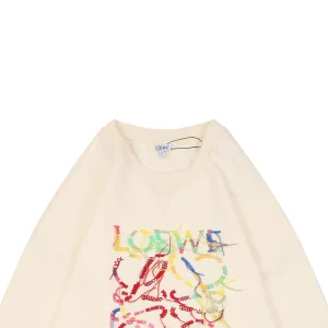 L Rope Logo Embroidered Sweatshirt Beige