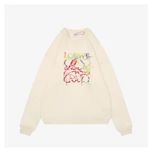 L Rope Logo Embroidered Sweatshirt Beige Front view