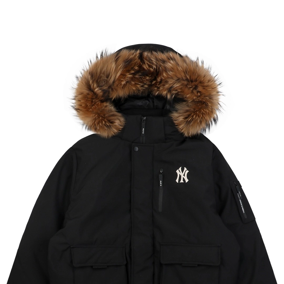 MLB 3rd-Generation Utility Short Down Jacket with Fur Hood Black