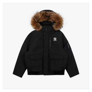 MLB 3rd-Generation Utility Short Down Jacket with Fur Hood Black Front view