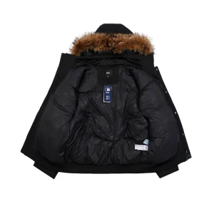 MLB 3rd-Generation Utility Short Down Jacket with Fur Hood Black Lining